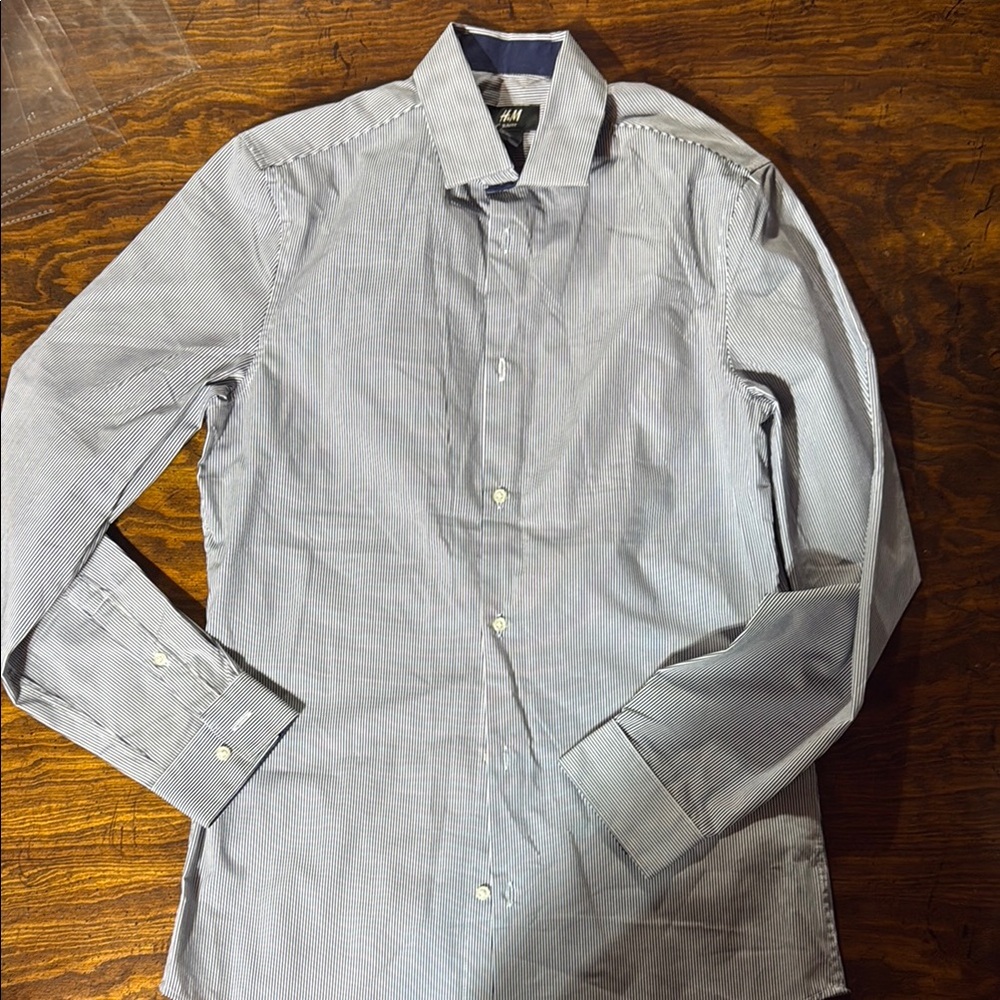 H&M Blue Dress Shirt Classic Formal Wear